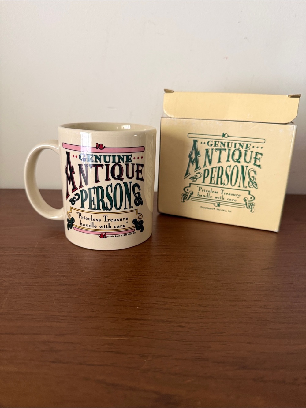 Genuine Antique Person Ceramic Mug - Cream